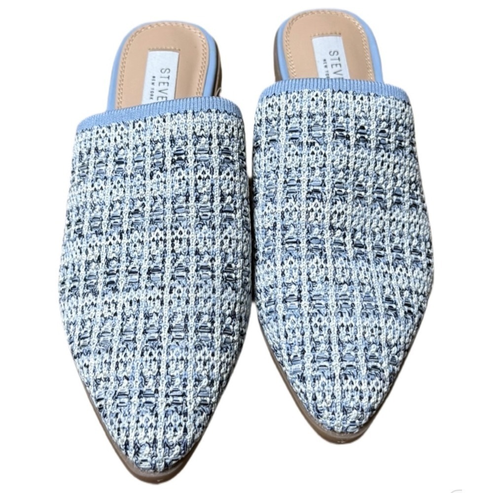 Steve Madden 'Steven New York Valera' blue tweed mule. Size 6 1/2 NWTSlide On